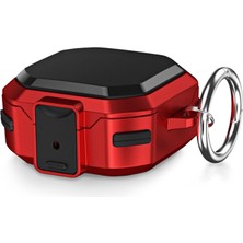 Caseonn Samsung Galaxy Buds Fe - Buds Core Kılıf Güvenlik Kilitli Military Tank Kırmızı