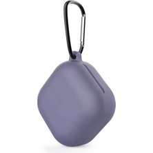 Caseonn Samsung Galaxy Buds 2 - Buds 2 Pro Kılıf Askı Aparatlı Mat Silikon Lavanta Grisi