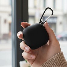 Caseonn Samsung Galaxy Buds Fe - Buds Core Kılıf Askı Aparatlı Mat Silikon Siyah