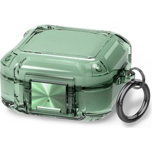 Caseonn Samsung Galaxy Buds Live - Buds Pro Kılıf Transparan Emniyet Kilitli Yeşil