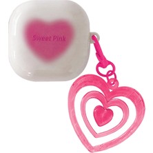 Caseonn Samsung Galaxy Buds Live - Buds Pro Kılıf Renkli Gösterişli Kalp Pembe