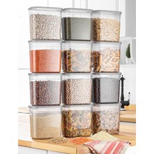 Lidyahan Store Adet 24 Parça 2 Litre Dikdörtgen Erzak Bakliyat Baharat Saklama Kabı Seti 20 Etiket Hediyeli