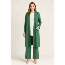 İdoll Giyim 928 Hırkalı Iki Iplik Cepli Önü Taşlı Üçlü Takım #10-25#