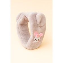 Katia & Bony Kulaklı Hayvan Aksesuarlı Peluş Atkı Ekru