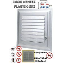 Nublado Havalandırma Menfezi Banyo Wc Tuvalet Menfez Plastik Panjur Gri 60X60 cm