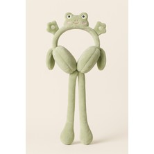 Çocuk Kurbağa Aksesuarlı Peluş Kulaklık Yeşil