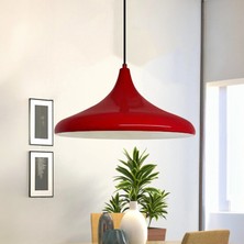 Bamyum 45 cm Çaplı Champion Xl Kırmızı Avize Tekli Sarkıt Lamba Cafe Restoran Salon Mutfak Avizeleri