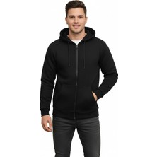 Dynamo Erkek Büyük Beden Kapüşonlu Fermuarlı Sweatshirt 6549 BGL-ST05012