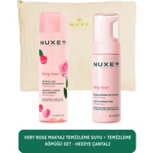 Nuxe Very Rose Makyaj Temizleme Suyu + Temizleme Köpüğü Set - Hediye Çantalı