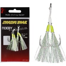 Noeby Jigging Hook LJ10 1/0 Assist Glow 2 Pcs