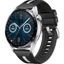 Sneezy Huawei Watch Gt3 Pro Gt3 Gt2 46MM Sportstripe Örgü Desen Metal Tokalı Silikon Akıllı Saat Kordonu