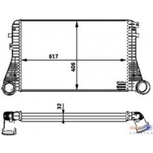 Behr Mtxdpn Turbo Radyatörü (Intercooler)Golf V-Jetta-Tourant-A3-Tt-Leon-Toledo-Octavia-2.0-1.8-1.9 (617X406X32)