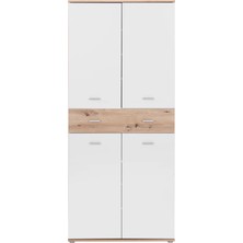 T Designo Tartu Ayakkabılık - Çok Amaçlı Dolap - Atlantikçam-Beyaz - 80 cm