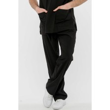 Çatı Uniform Ultralycra Comfy - Büyük Beden Likralı Doktor Hemşire Tek Alt Cerrahi Forma (Unısex), Siyah