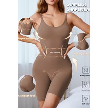 Trade Bazaar Kadın Yüksek Belli Siyah Body – Dikişsiz, Karın Kontrollü, 360° Esnek, Yumuşak & Rahat, Dolgusuz | Günlük ve Özel Giyim Için Mükemmel Pürüzsüz Tasarım-Bronz Renk-L