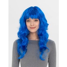 Fırsatkolik Mavi Renk Uzun Dalgalı Parti Peruğu