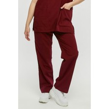 Çatı Uniform Ultralycra Comfy - Büyük Beden Likralı Doktor Hemşire Tek Alt Cerrahi Forma (Unısex), Bordo