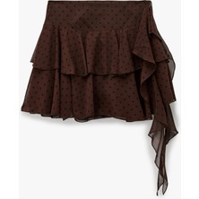 Koton Katlı Volanlı Puantiyeli Mini Şifon Etek