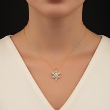 Modahilye 925 Ayar Gümüş Kartanesi Altın Kaplama Kolye