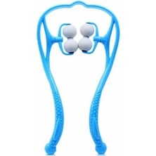 Fırsatkolik Boyun Bacak Ayak Bel Masaj Aleti Çok Fonksiyonlu Manuel 4 Tekerlekli - Mavi