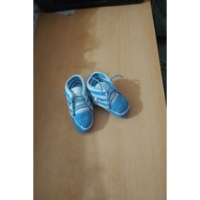 Güzel Kaman El Örgüsü Bebek Patigi 1 Adet Beyaz Mavili ( 6 Aylk ve 2 Yaş Için ) Kaliteli Şık Güzel