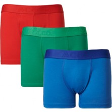 Altınyıldız Classics Erkek Saks-kırmızı 3lü Pamuklu Esnek Boxer Paketi