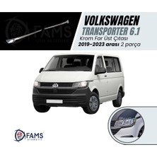 Fams Otomotiv VW T6.1 TRANSPORTER 2019-2023 Arası Krom Far Üst Çıta 2 Parça Paslanmaz Çelik