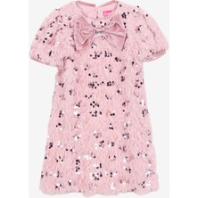 Barbie Pullu Pembe Kız Çocuk Abiye Elbise BRB5WG-ELB6669