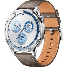 Sneezy Huawei Watch Gt5 46MM Ile Uyumlu Dikiş Desenli Deri Metal Tokalı Akıllı Saat Kordonu