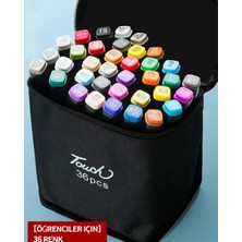 Touch 36 Renk Marker Kalem Seti – Çift Uçlu Alkol Bazlı Eskiz Çizim Boya Kalemleri + Taşıma Çantası
