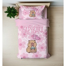 Hediyechy Capybara Temalı Tek Kişilik Nevresim Takımı