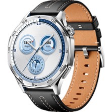 Sneezy Huawei Watch Gt5 46MM Ile Uyumlu Dikiş Desenli Deri Metal Tokalı Akıllı Saat Kordonu