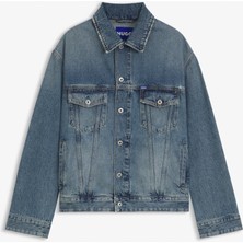 Hugo Loose Fit Stonewashed Erkek Mavi Denim CEKET.435