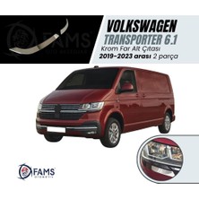Fams Otomotiv Vw T6.1 Transporter 2019-2023 Arası Krom Far Alt Çıtası 2 Parça Paslanmaz Çelik