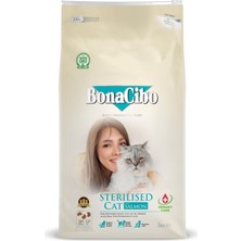 BonaCibo Adult Cat Sterilised Somonlu Kısırlaştırılmış Yetişkin Kedi Maması, 5 Kg, Tüm Irklar, Şekersiz
