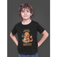 Bumeta Pokemon Charizard Çalizart Used Hot Coffee Çocuk Tişört T-Shirt