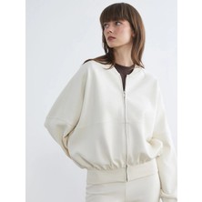 LC Waikiki Lcw Vision Ekru Oversize Kadın Kolej Ceket