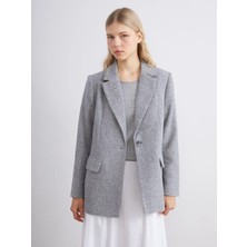 LC Waikiki Xsıde Gri Kadın Kaşe Blazer Ceket