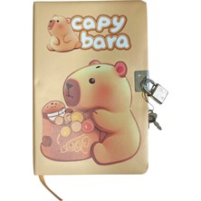Limmy Capybara Hatıra Defteri (Günlük) Kilitli Defter 80 Yaprak - Oyuncaklı Kapibara