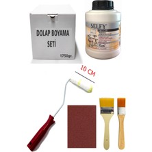 Rich Selfy Decor Antik Beyaz Vernikli Boya 1750 gr Rulo Fırça Mobilya Dolap Boyama Seti