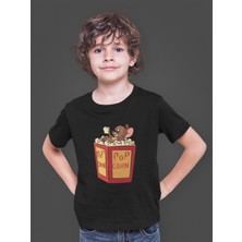 Bumeta Tom And Jerry Pop Corn Kedi Çizgi Film Çocuk Tişört T-Shirt