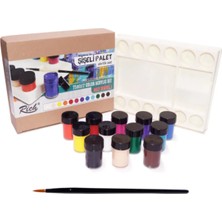 Rich Şişeli Palet 25 ml x 12'li Akrilik Set Fırça