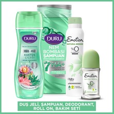 Duru Nem Bombası Hacim Verici Şampuan 400 Ml & Duru Body Scrub Duş Jeli & Emotion Deodorant