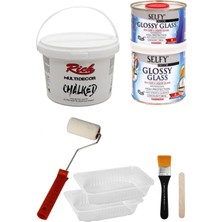 Rich Decor Chalked 1kg Beyaz Selfy Decorglossy 500+250GR Balkon,teras,banyo,mutfak,tezgah,fayans