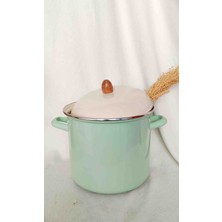 Mint Emaye Stockhpot Derin Tencere Bakraç 7 Litre 24 cm Çap Reçel Salça Konserve Tenceresi