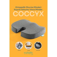 Softlife COCCYX Ortopedik Visco Oturma Minderi Kuyruk Sokumu Visko Minder 45x34x7 cm