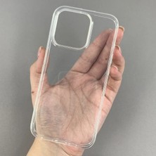 Elixem İphone 16 Pro Uyumlu Şeffaf Silikon TPU Kamera Kısmı Açık Kılıf