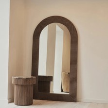 Felicity Design Sıcak Ahşap Ekstra Büyük Premium Kemerli Boy Aynası 180CM x 100CM