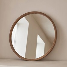 Felicity Design Sıcak Ahşap Yuvarlak Ahşap Duvar Aynası 70CM x 70CM