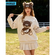 Hena The Best Bear Oversize Sweatshirt Bej